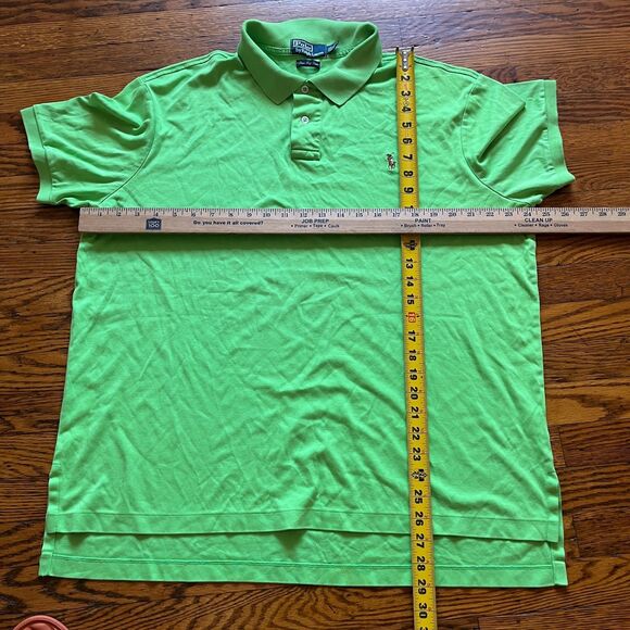 Polo Ralph Lauren Men's XXL Neon Green Pima Soft Touch Flesh Pony Polo Shirt - Picture 5 of 8